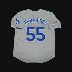 Orel Hershiser Jersey LA Dodgers 1988 World Series Throwback Gray NEW Stitched❣️